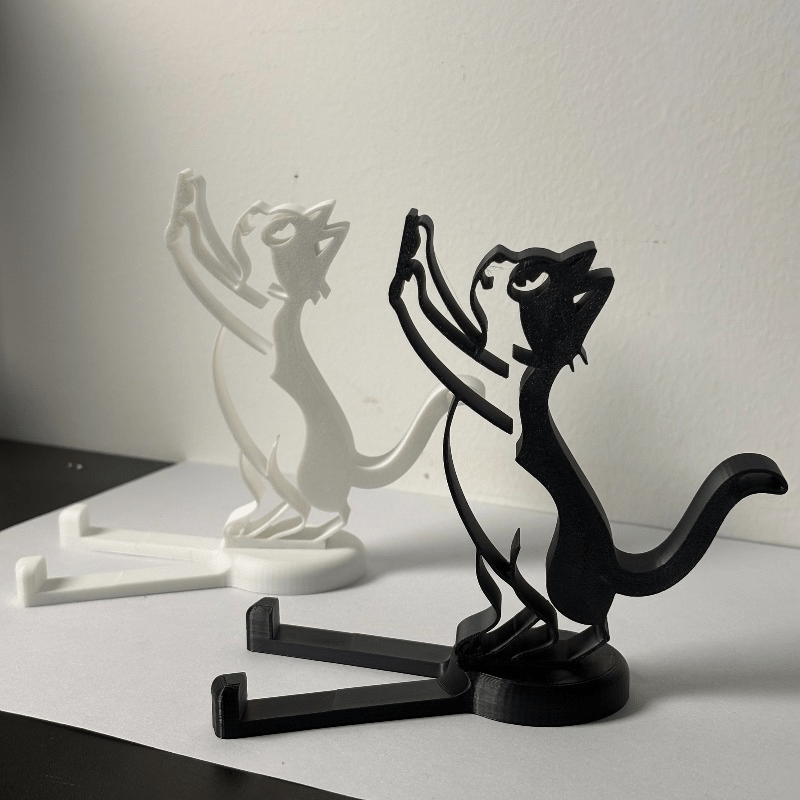 Essential Tablet Accessories - Penyangga Ponsel Bentuk Kucing Minimalis, Dudukan
