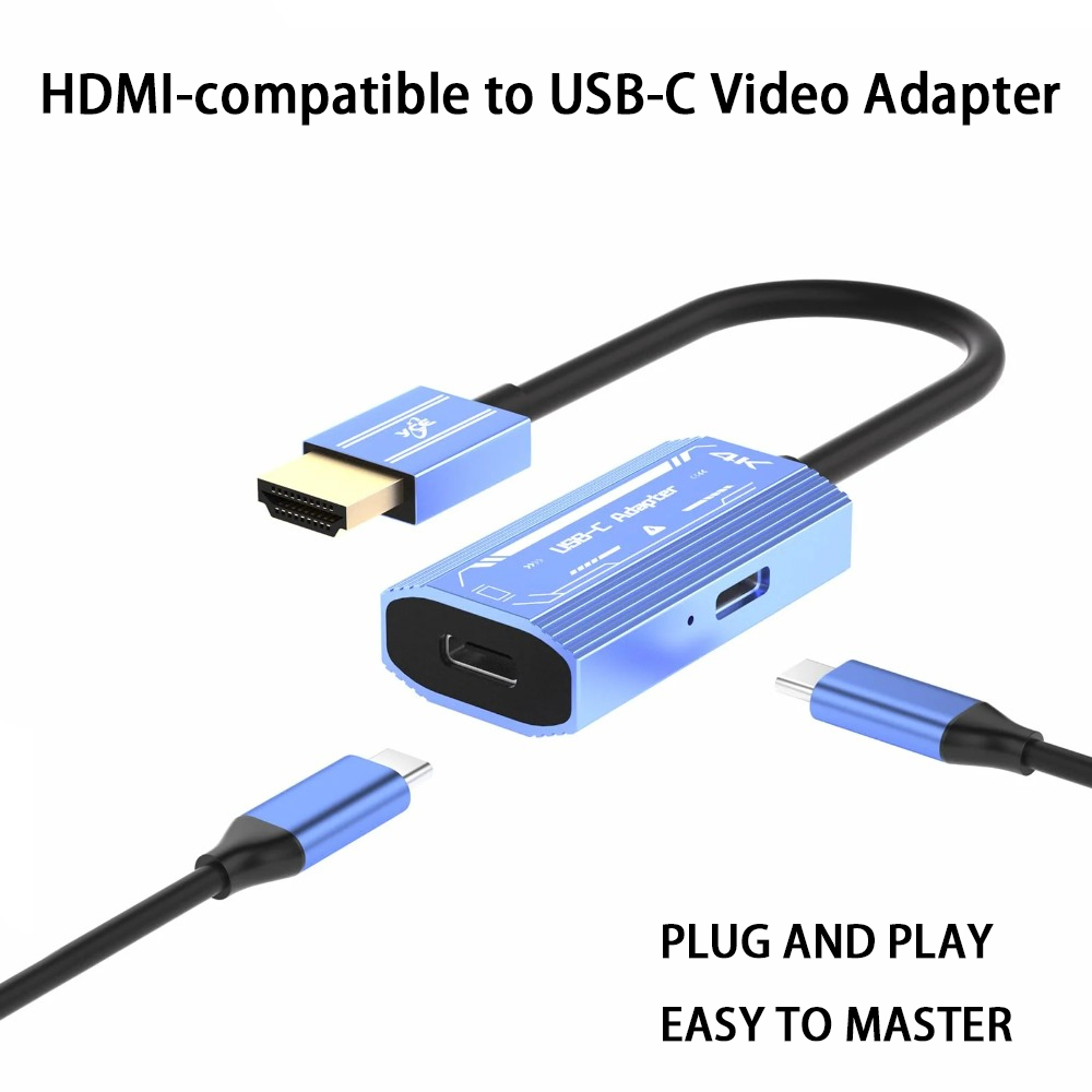 Hdmi Adapter Tablet - Adaptor Video HDMI-kompatibel ke USB-C 4K@60Hz,