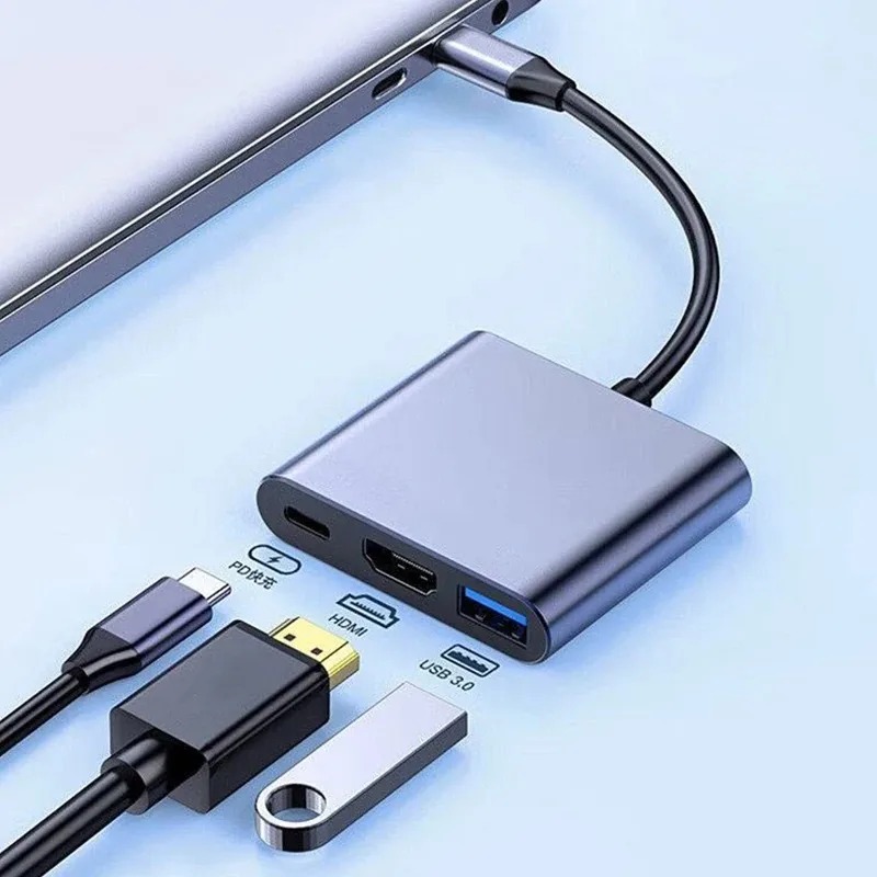 USB C HUB 3in1 Tipe C 3.0 Ke S - Hdmi Adapter Tablet ulasan dan harga