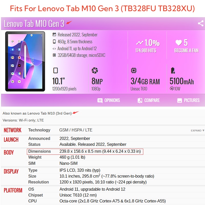 Casing Lenovo Tab M10 3rd Gen  - Lenovo Tablet M11 Accessories ulasan dan harga